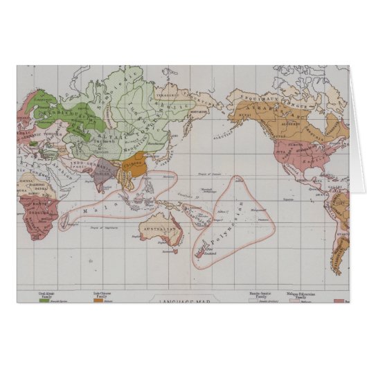 Map showing the Languages of the World Cards (Front Horizontal)