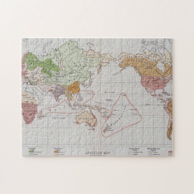 Map showing the Languages of the World Jigsaw Puzzle (Horizontal)