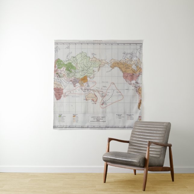 Map showing the Languages of the World Tapestry (In Situ)
