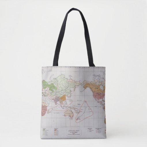 Map showing the Languages of the World Tote Bag Zazzle