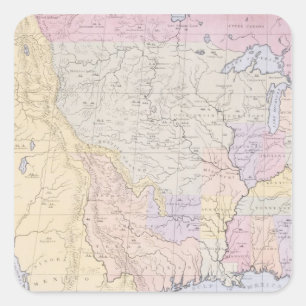 Map showing the localities of the Indian tribes Square Sticker