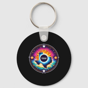 Map Total Solar Eclipse April 8 2024  Keychain