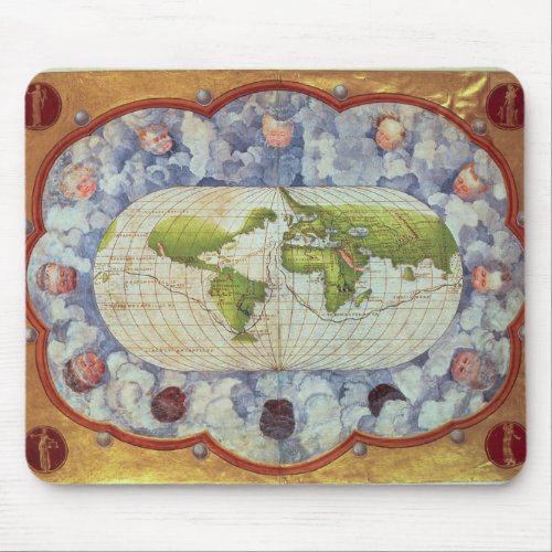 Map tracing Magellans world voyage Mouse Pad