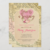 Map Travel Bridal Shower invitation (Front/Back)