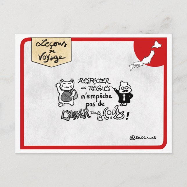 Map Travel Lessons: Japanese Hack Postcard (Front)