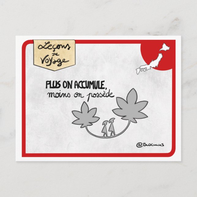 Map Travel Lessons: Japanese Minimalism Postcard (Front)