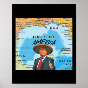 Map Trump America's Gulf Mexico President Trump So Poster