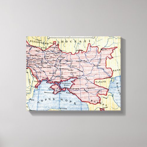 MAP UKRAINE c1906 Canvas Print