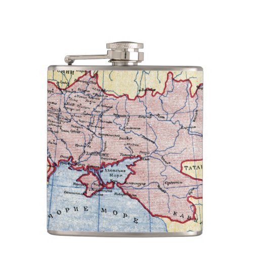 MAP UKRAINE c1906 Hip Flask