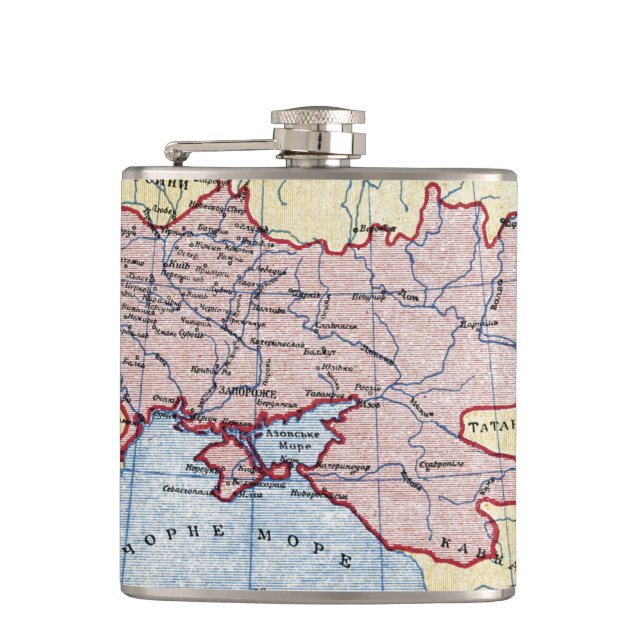 MAP: UKRAINE, c1906 Hip Flask (Front)