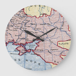 MAP: UKRAINE, c1906 Large Clock