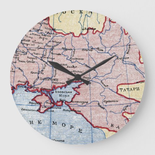 MAP UKRAINE c1906 Large Clock