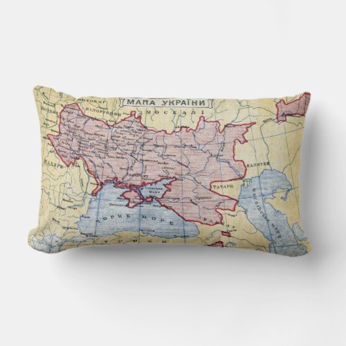 MAP UKRAINE c1906 Lumbar Pillow