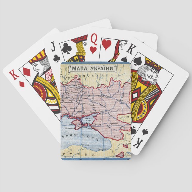 MAP: UKRAINE, c1906 Poker Cards (Back)