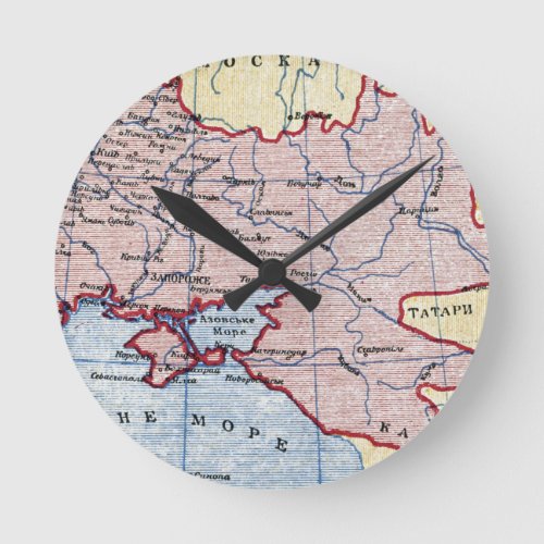 MAP UKRAINE c1906 Round Clock