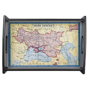 MAP: UKRAINE, c1906 Serving Tray