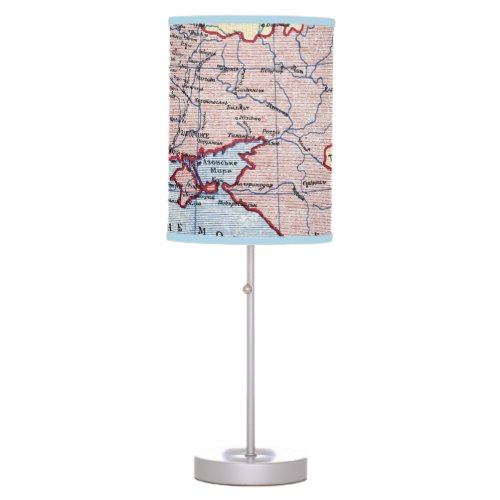 MAP UKRAINE c1906 Table Lamp