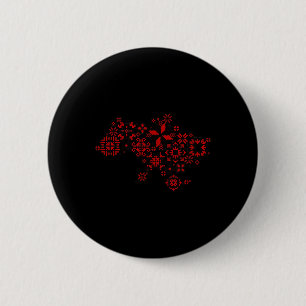 Map Ukraine - Thread Embroidery - Ukrainian Embroi Button