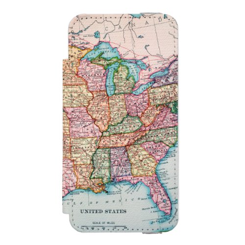 Map United States 1905 iPhone SE55s Wallet Case