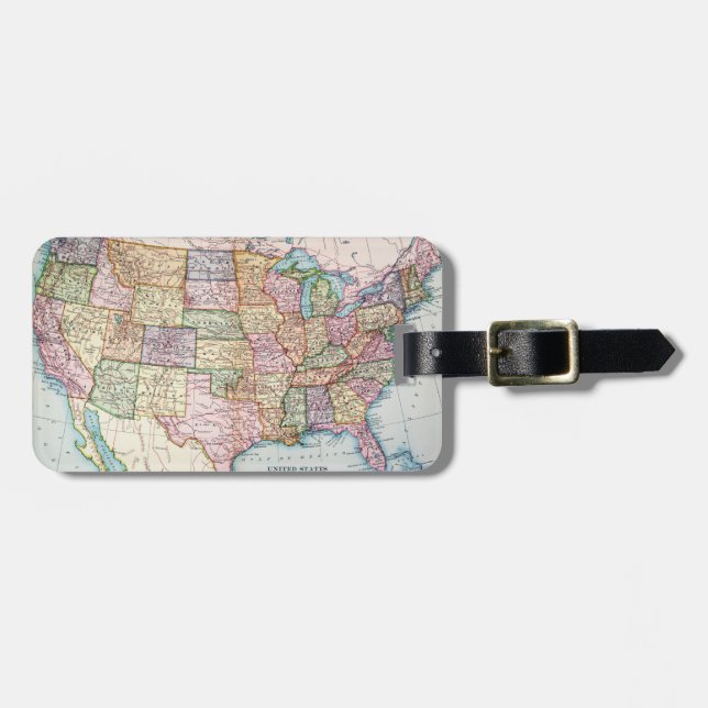 Map: United States, 1905 Luggage Tag (Front Horizontal)
