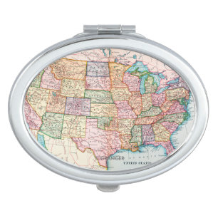 Map: United States, 1905 Makeup Mirror