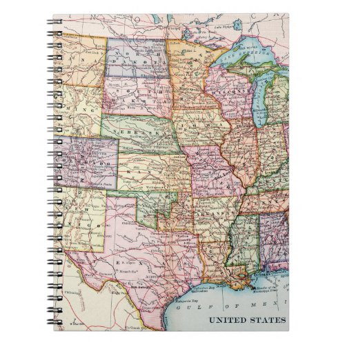 Map United States 1905 Notebook