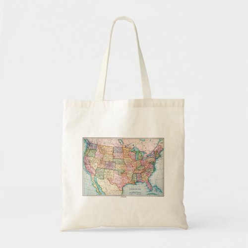 Map United States 1905 Tote Bag