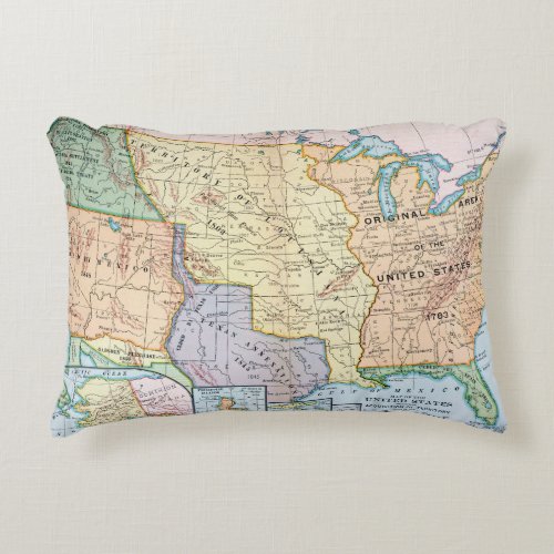 Map US Expansion 1905 Accent Pillow