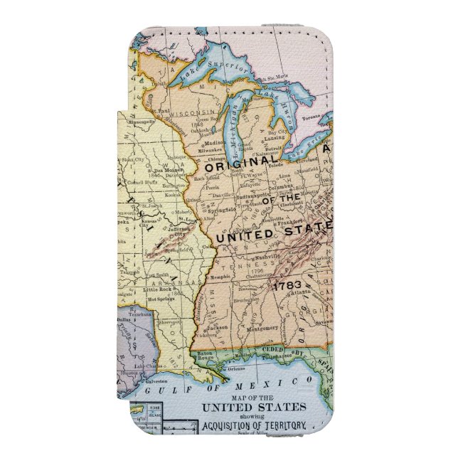 Map: US Expansion, 1905 Incipio iPhone Wallet Case (Folio Front)