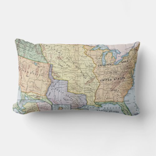 Map US Expansion 1905 Lumbar Pillow