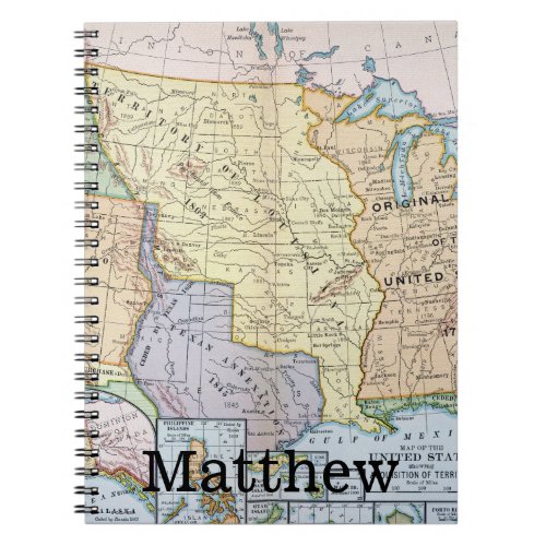 Map US Expansion 1905 Notebook