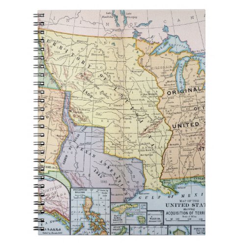 Map US Expansion 1905 Notebook