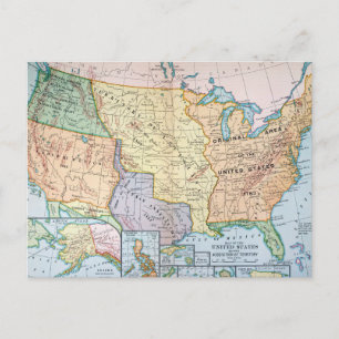 Map: US Expansion, 1905 Postcard