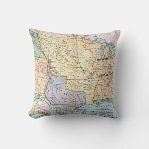 Map US Expansion 1905 Throw Pillow