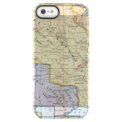 Map US Expansion 1905 Clear iPhone SE55s Case