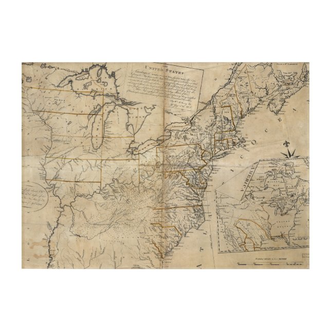 MAP: USA, 1783 ACRYLIC PRINT (Front)