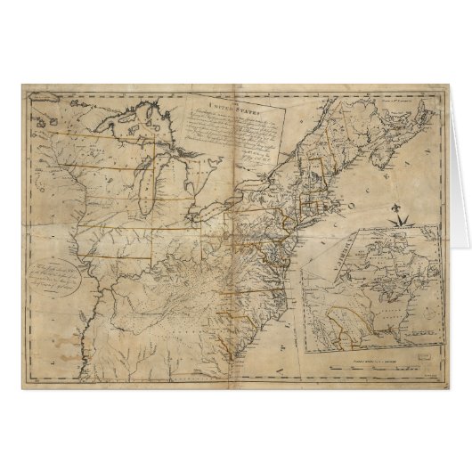 MAP: USA, 1783 CARDS (Front Horizontal)
