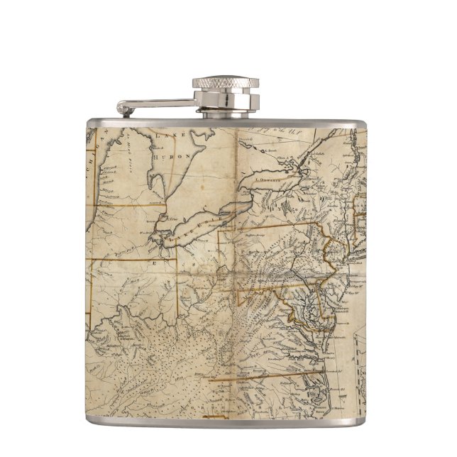 MAP: USA, 1783 FLASK (Front)