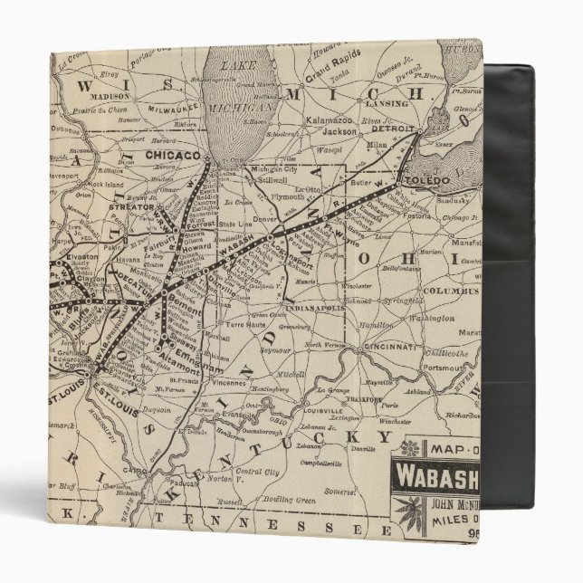 Map Wabash Railway 3 Ring Binder (Front/Inside)
