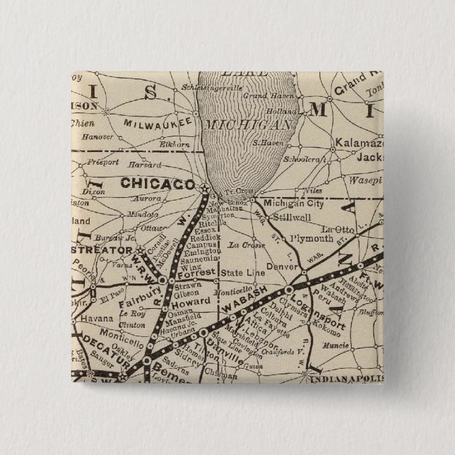 Map Wabash Railway Button (Front)