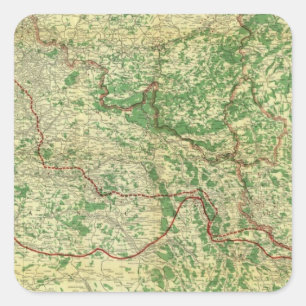 Map Western Front Square Sticker