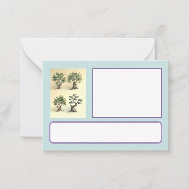map with trimmed olive trees Provence. Note Card (Front)