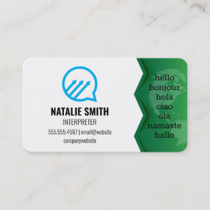 Map World Interpreter Communication Business Card