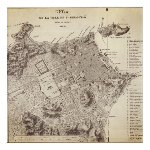 Mapa da cidade do Rio de Janeiro 1820  Acrylic Print