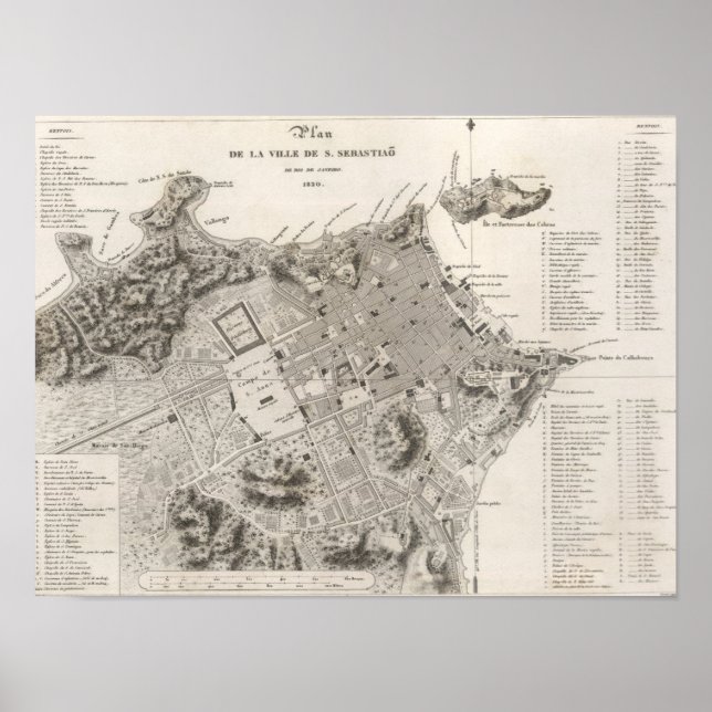 Mapa da cidade do Rio de Janeiro (1820) Poster (Front)
