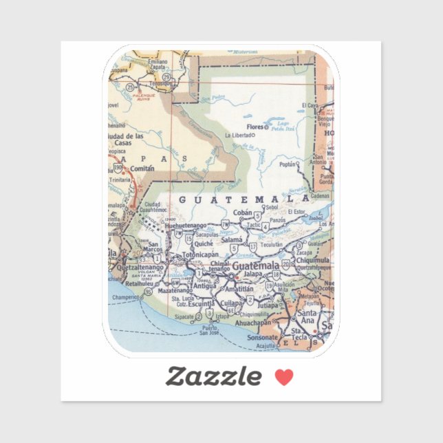 Mapa de Guatemala Sticker (Sheet)