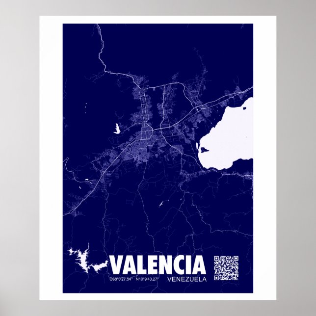 Mapa de Valencia - Venezuela Travel City Map Poster (Front)