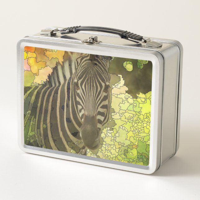 Mapified - Zebra Metal Lunch Box (Front)