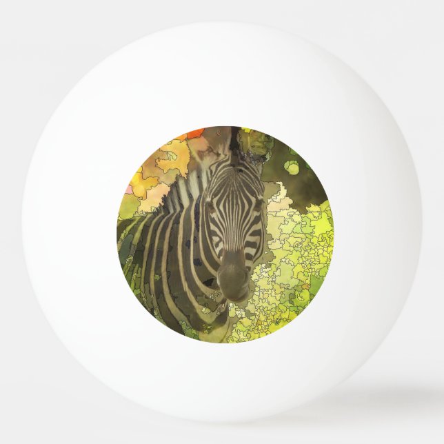 Mapified - Zebra Ping Pong Ball (Front)