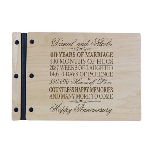 Maple 40 Year Wedding Anniversary Guest Book